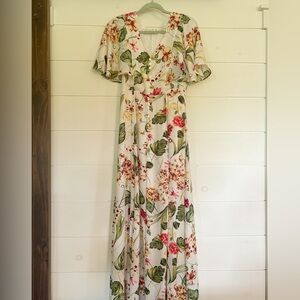 Gilli Floral Maxi Dress in Red and Green